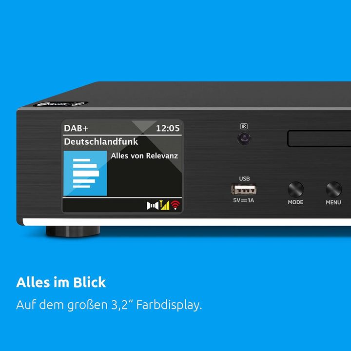 TechniSat DIGITRADIO 143 CD (V3) – Digital HiFi-Tuner, Internetradio (DAB+, UKW, Bluetooth-Audiostre