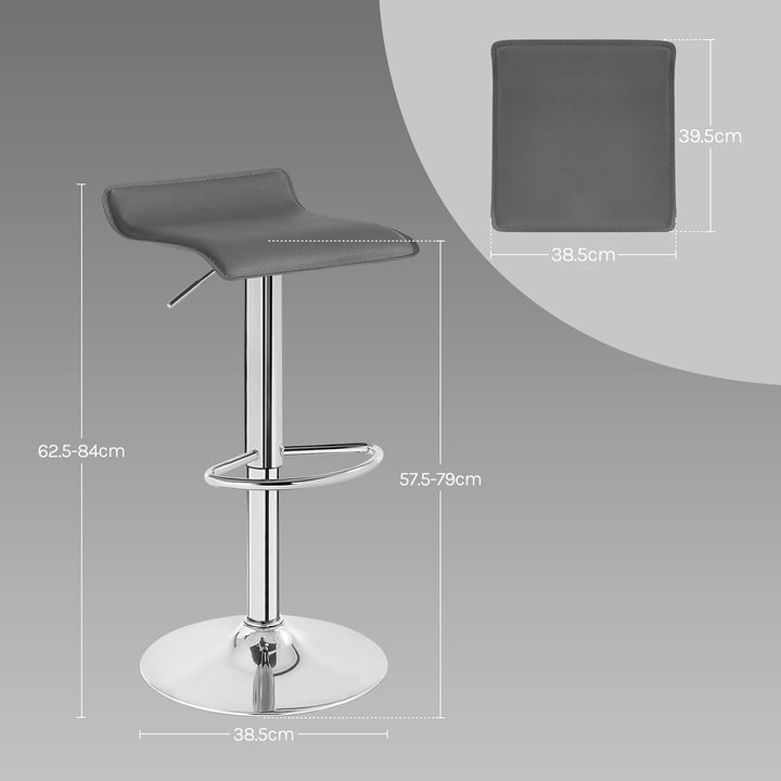 WOLTU BH11gr-1 Design Hocker Barhocker, stufenlose Höhenverstellung, verchromter Stahl, Antirutschgu