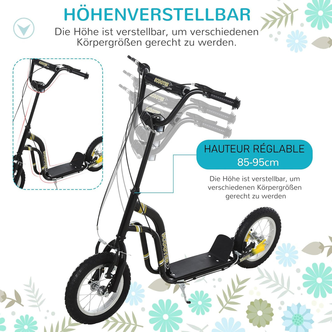 HOMCOM Kinderroller ab 5 Jahre Scooter Kinderscooter Tretroller Cityroller Kinder Roller Kickboard m