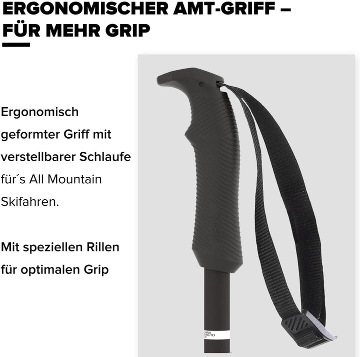 ATOMIC AMT Skistöcke - Hochwertiger 3* Aluminium Skistock - Ergonomischer Griff am Stock - Verstellb