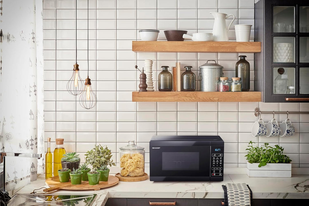 SHARP MS02EB Mikrowelle (Mikrowelle: 800W, 11 Leistungsstufen, Auftaufunktion, Abmessungen: 440x258x