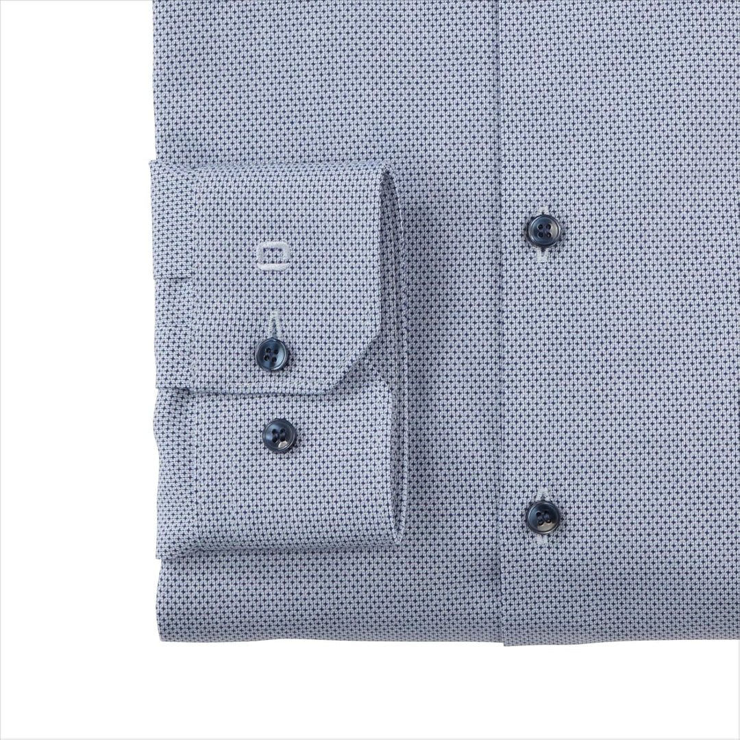 OLYMP Herren Businesshemd Langarm No. Six 24/Seven,Uni,super Slim,Stehkragen 37 Bleu 11, 37 Bleu 11