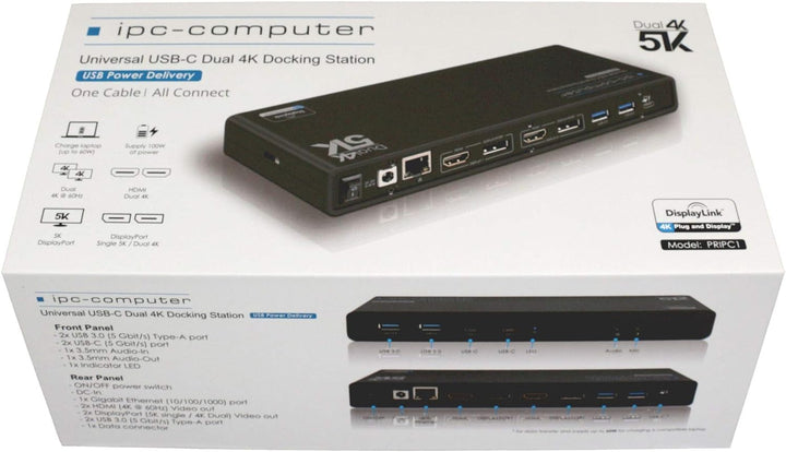 IPC-Computer USB-C / USB 3.0 Docking Station inkl. 100W Netzteil