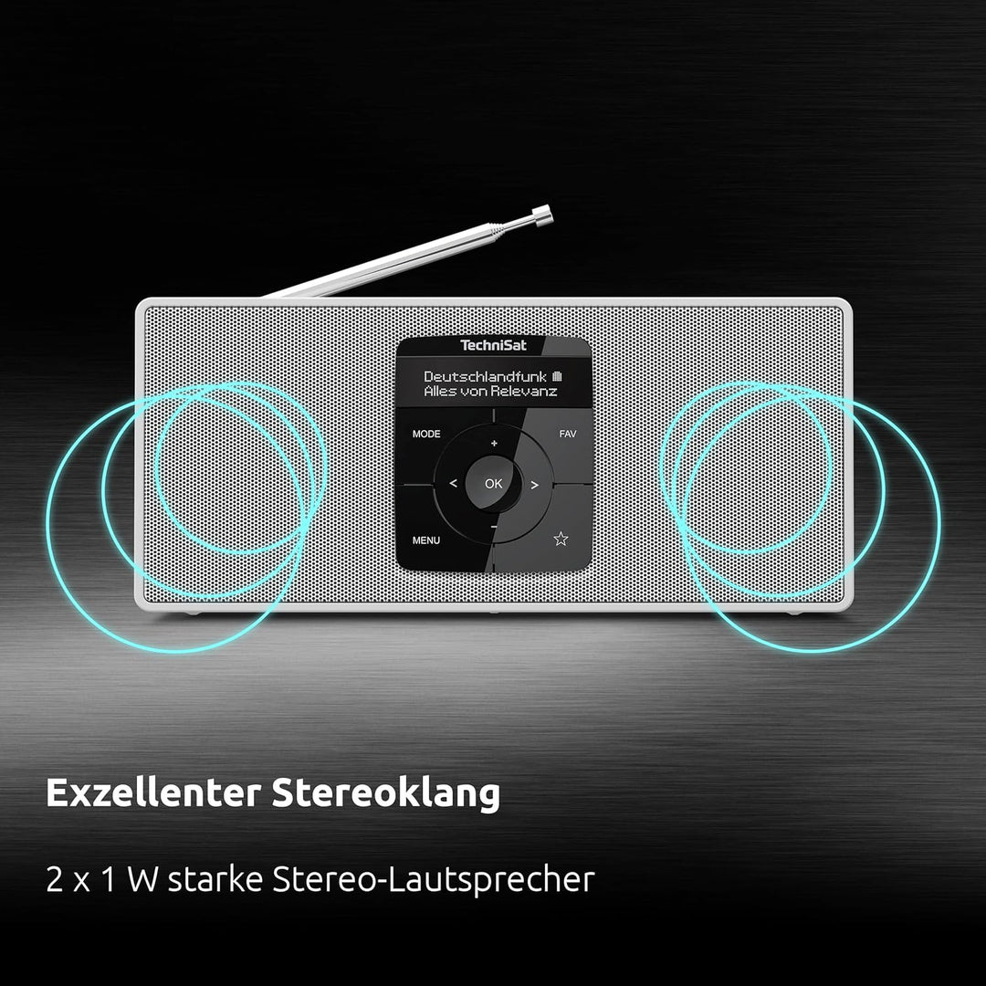TechniSat DIGITRADIO 2 S - Tragbares DAB Stereo-Radio mit Akku (DAB+, UKW, Bluetooth Audiostreaming,