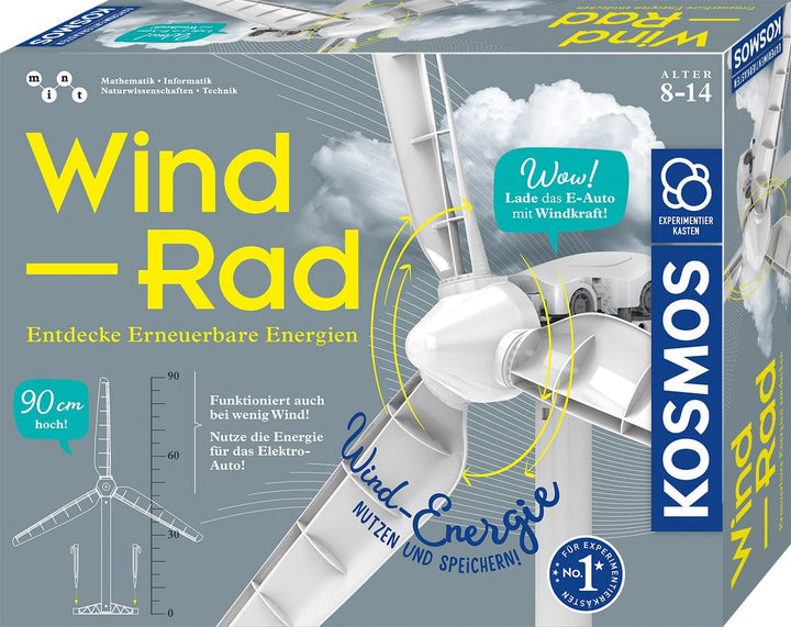 KOSMOS 621353 Windrad, Entdecke erneuerbare Energien, Bausatz für Windrad zur emmissionsfreien Strom