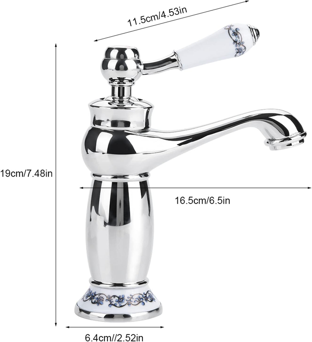 G1/2" Antikes Messing Mischbatterie Wasserhahn Waschbecken Bad Armatur Bronze Heisses Kaltes Wasser