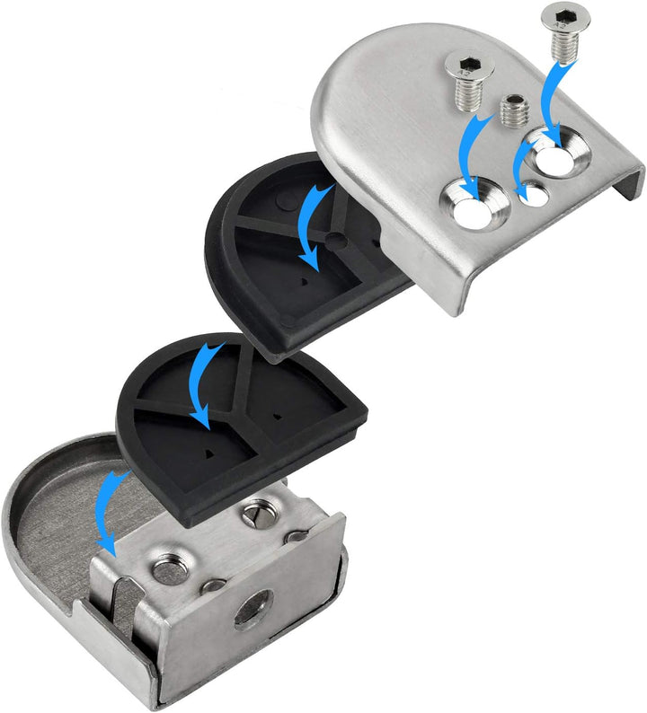 (Verbesserte Version) 12 x Edelstahl Stainless Steel 304 Klemmhalter Glasklemme Glasklemmhalter Glas