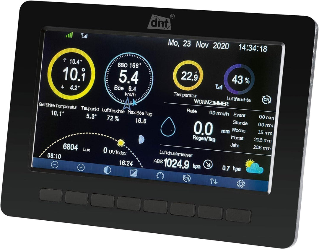 dnt Zusatz-Display für WeatherScreen PRO, DNT000007, inkl. Netzteil, schwarz
