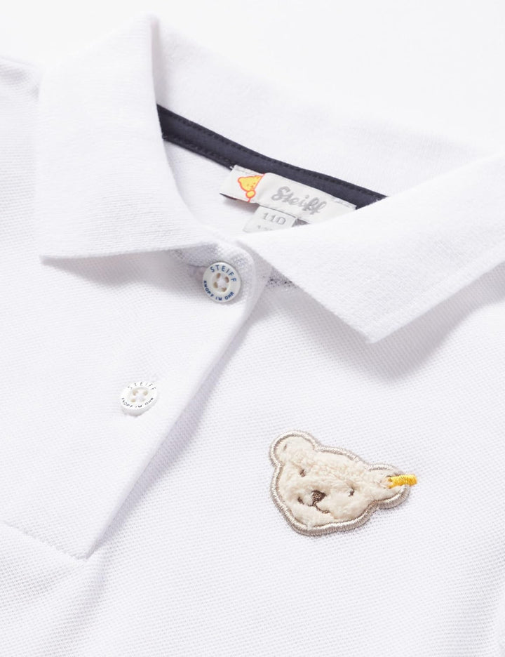 Steiff Mädchen Poloshirt Kurzarm Polohemd 92 Bright White, 92 Bright White