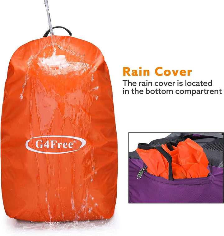 G4Free 45L Wanderrucksäcke mit Regenschutz Wasserdicht Trekkingrucksack Reiserucksack Outdoor Campin