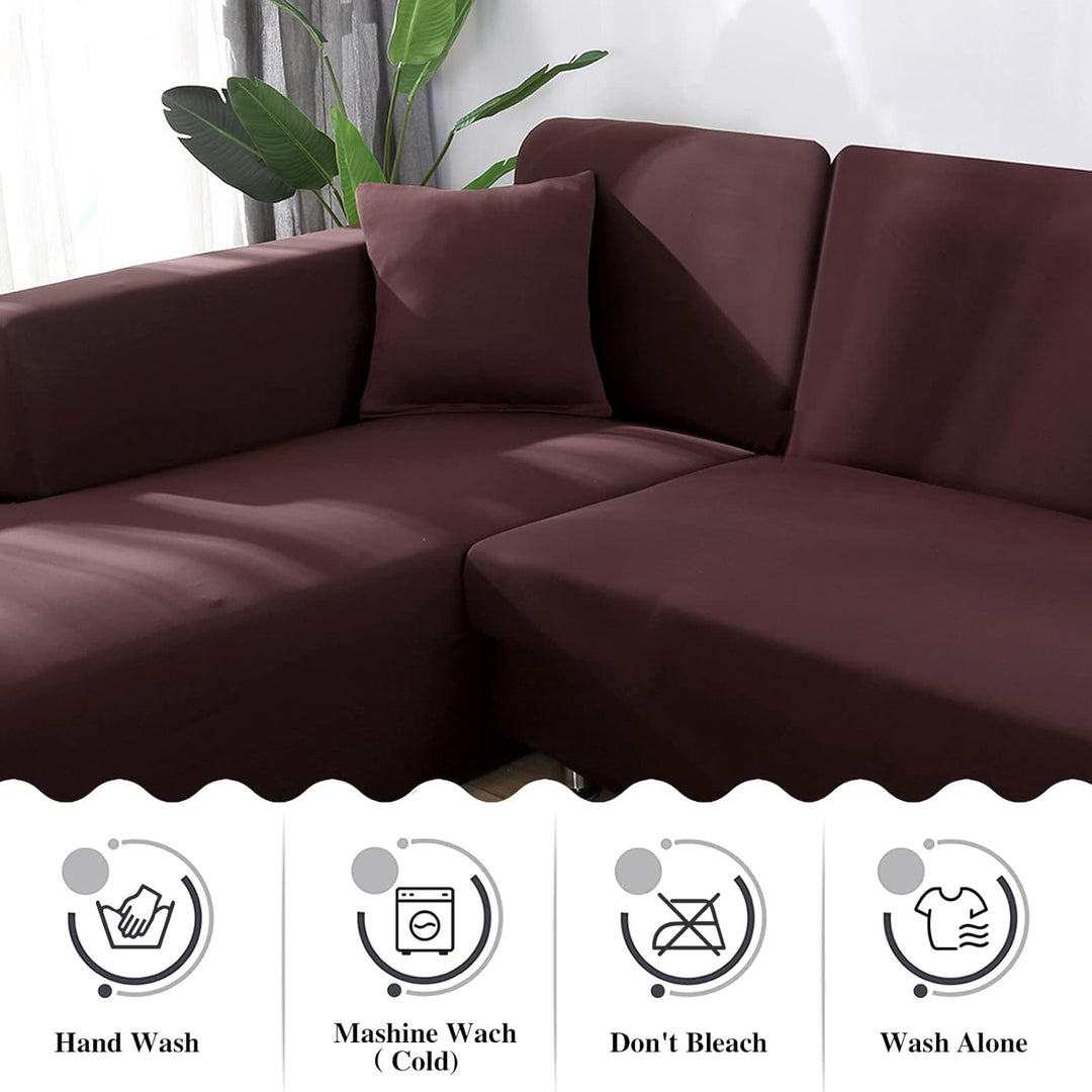Jaotto Sofa Überwürfe Sofabezug Elastische Spandex Stretch Sofabezüge Couchbezug für L-Form Sofa Uni