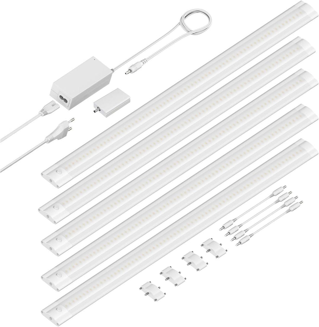 ledscom.de Smarte LED Unterbau-Leuchte SIRIS weiss matt mit WLAN-Controller, flach, Smart-Home, Alex