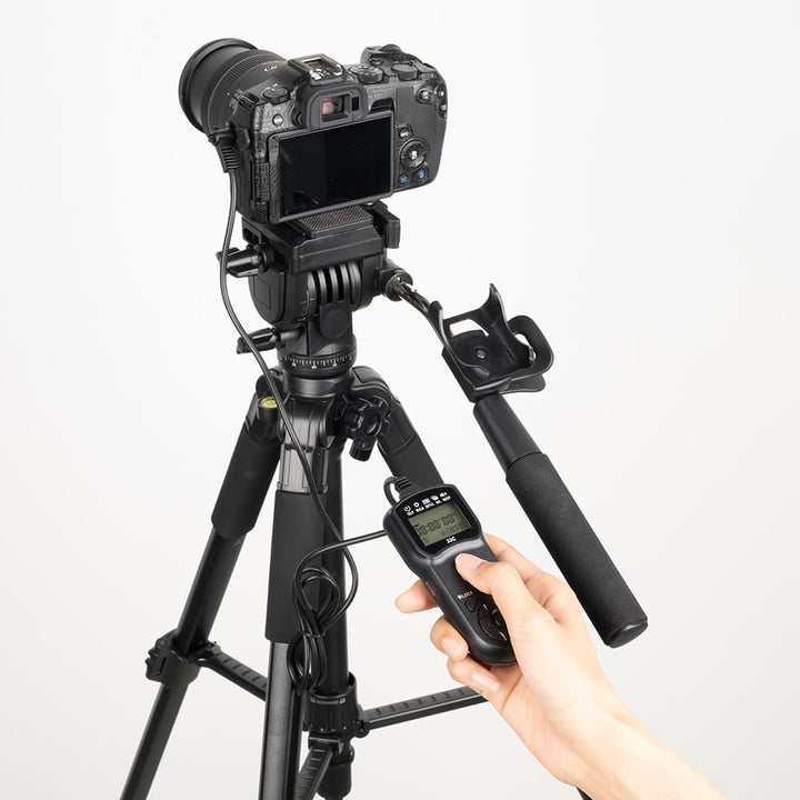 JJC Timer Fernbedienung mit Stativ Halter Klemme für Sony Alpha ZV-1 A6600 A6500 A6300 A7IV A7III A7