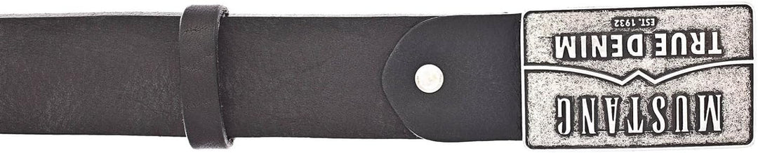 MUSTANG Herren Ledergürtel MG2170R17 40mm Gürtelbreite Schwarz Braun 80-115 W105 Black 0790, W105 Bl