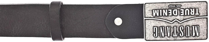 MUSTANG Herren Ledergürtel MG2170R17 40mm Gürtelbreite Schwarz Braun 80-115 W100 Black 0790, W100 Bl