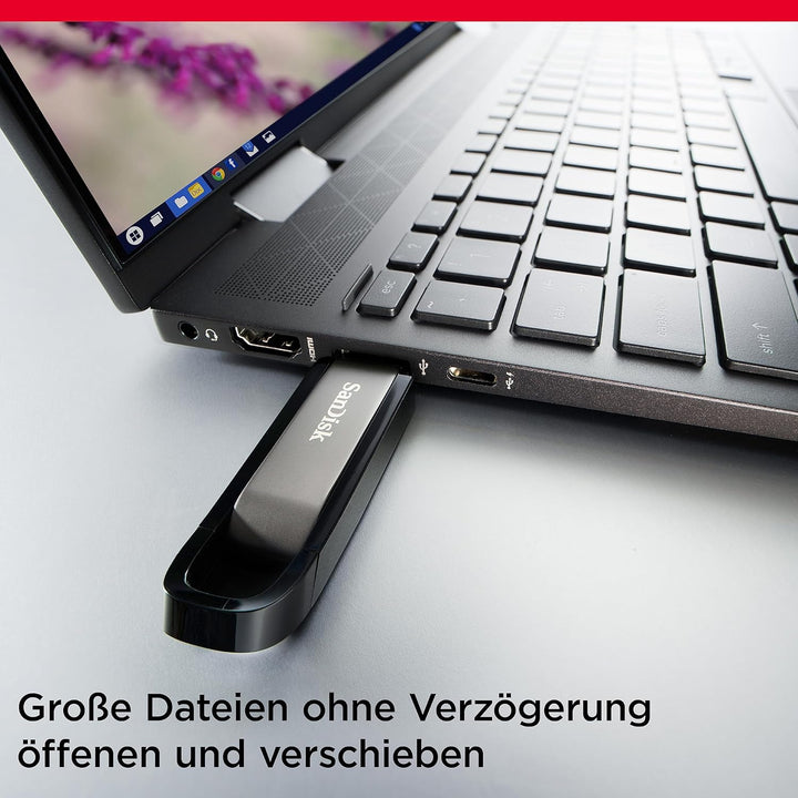 SanDisk Extreme GO USB 3.2 Flash-Laufwerk 128 GB (Highspeed USB, Lese- und Schreibgeschwindigkeit 40