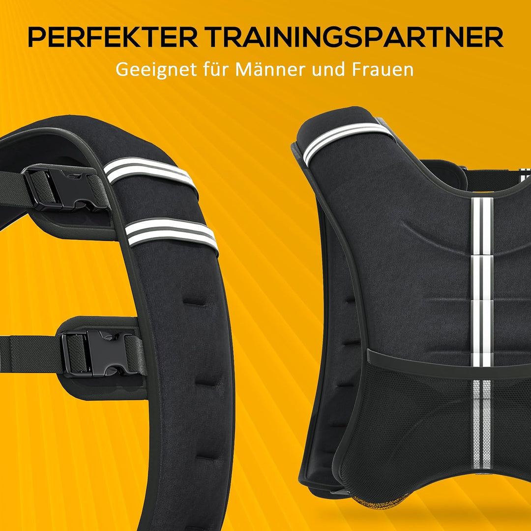 HOMCOM Gewichtsweste Weight Vest verstellbar für Gewicht Tranning Krafttrainning Mann/Frau Oxford-Ge