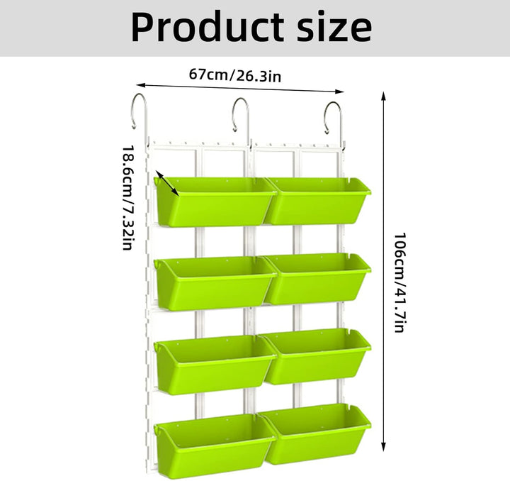 CEIEVER Hängende vertikale Wand Pflanze, Vertikaler Garten Pflanzenwand mit 8 Taschen Platzsparende