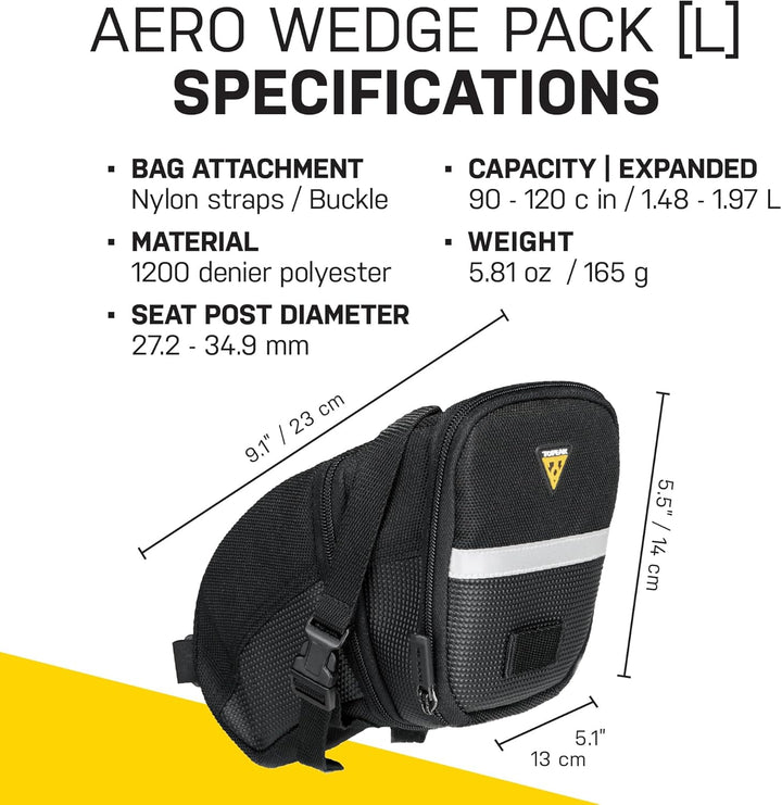 TOPEAK Satteltasche Mit Befestigungsriemen Aero Wedge Pack L Keine Angabe, L Keine Angabe