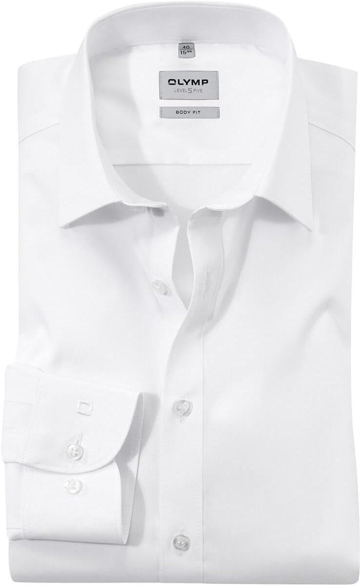 OLYMP Level Five Body fit Hemd extra Langer Arm Stretch weiss 39 Weiss, 39 Weiss