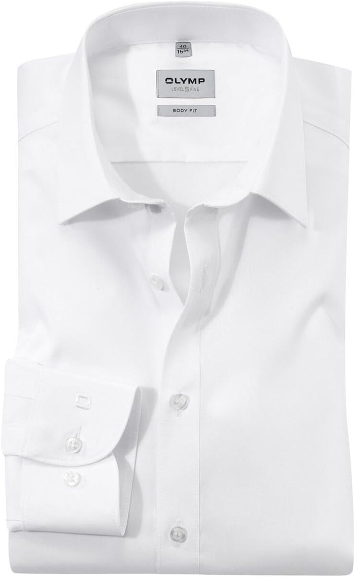 OLYMP Level Five Body fit Hemd extra Langer Arm Stretch weiss 39 Weiss, 39 Weiss