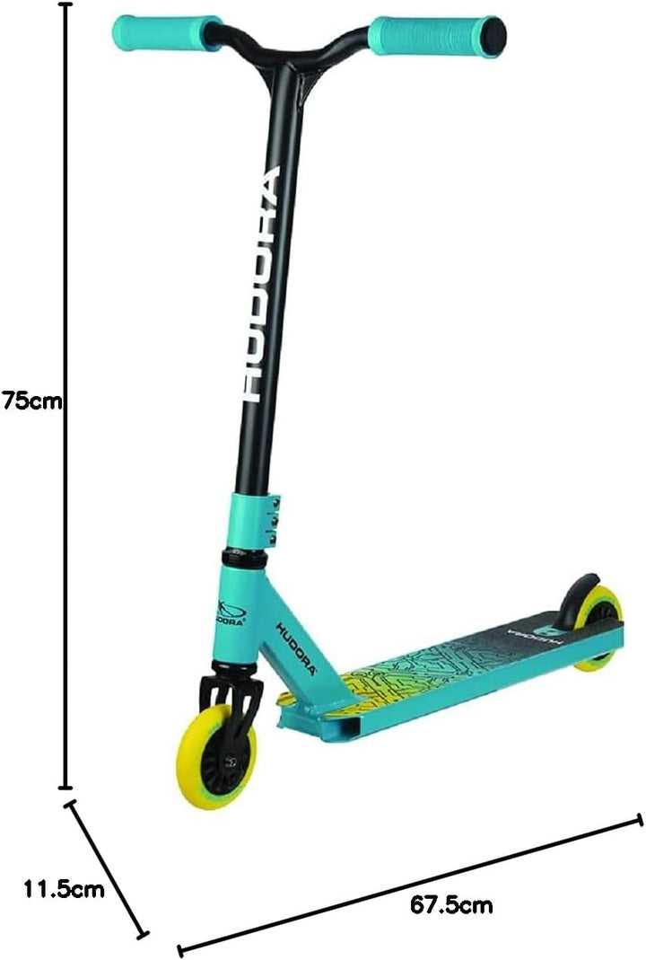 HUDORA Stuntscooter Kids - 360° Lenkung - Tretroller - ABEC 9 Kugellager - Robuster Funscooter, Kick