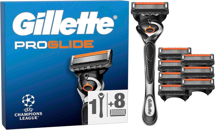 Gillette Fusion5 Proglide 1 Rasierer 8 Ersatzklingen mit neuem Everglide Gleitstreifen für noch sanf