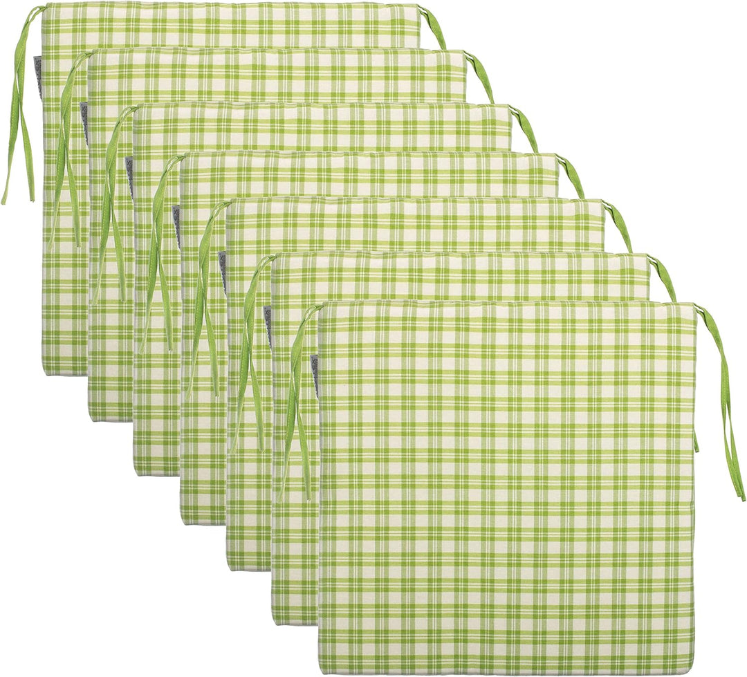 brandsseller Sitzkissen Kariert Stuhlkissen Sitzauflage Stuhlauflage mit 4 Kordelbändern für sichere