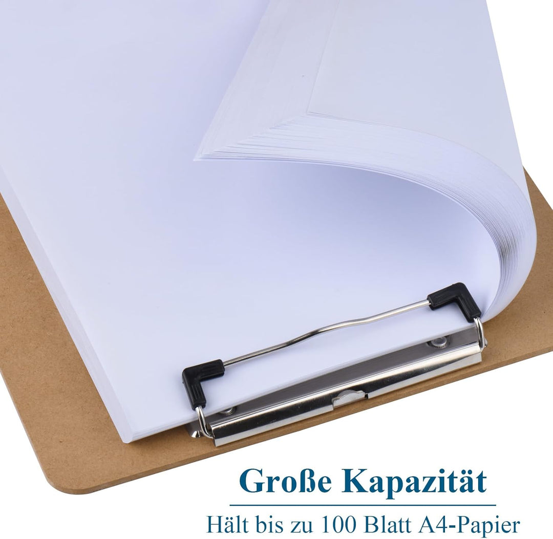 ZCZN Klemmbrett A4, 8 Stück stapelbare Schreibbrett mit Metallklammer, Zwischenablage für Studenten,