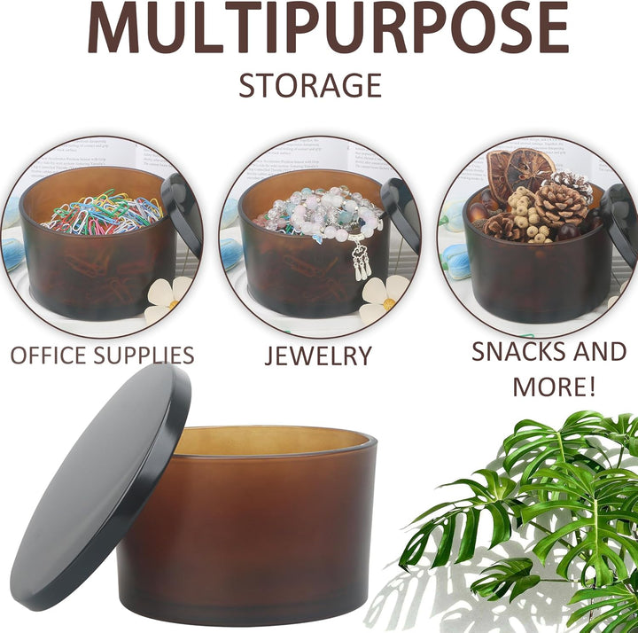 MILIVIXAY 6 x 680 ml Kerzengläser mit Metalldeckel und Kerzenherstellungs-Kits – 3 Docht-Kerzenglas,