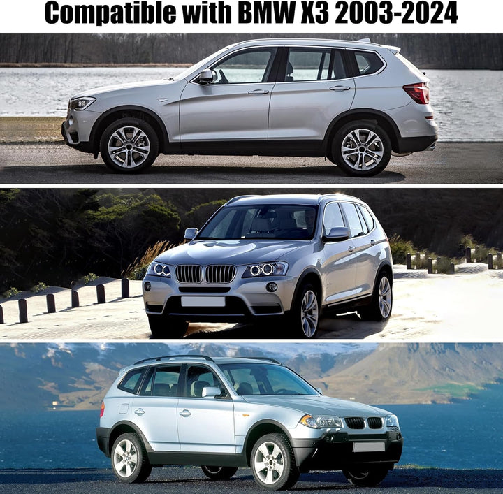 Opaltool Auto Schwarzes Halbgarage für BMW X3 2003-2024, LWB Soft Windschutzscheibe Abdeckung Hälfte