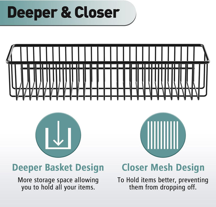 ENONCI Türhaken Zum Einhängen 15 Kleiderbügel Hakens mit 2 Mesh Korb über Tür Lagerung Rack, Kleider