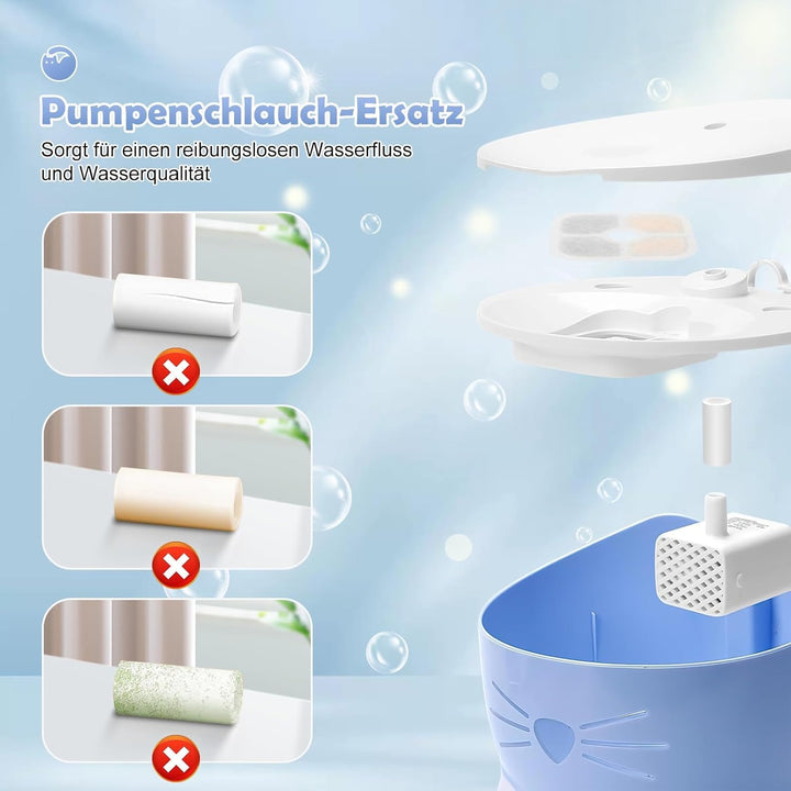 18 Stück Filter Katzenbrunnen für Catit Pixi Trinkbrunnen Ersatzfilter, 2,5L Katzen Wasser Brunnen F