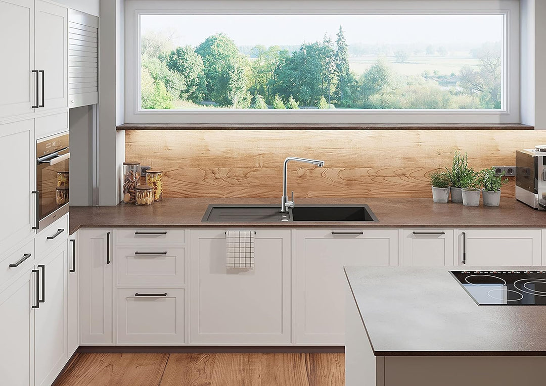 Cornat Spültisch-Einhebelarmatur "Gerano" - Hochwertiger Edelstahlkörper - rostfrei - 360° Schwenk-A