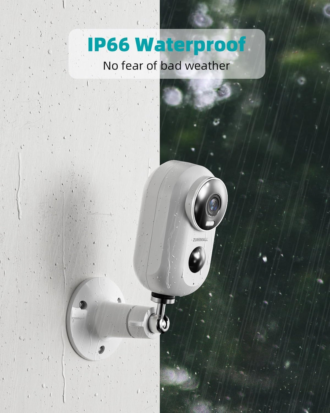 ZUMIMALL 2K Überwachungskamera Aussen Akku, 2 Pack Kamera Überwachung Aussen mit Magnethalterung, 3M