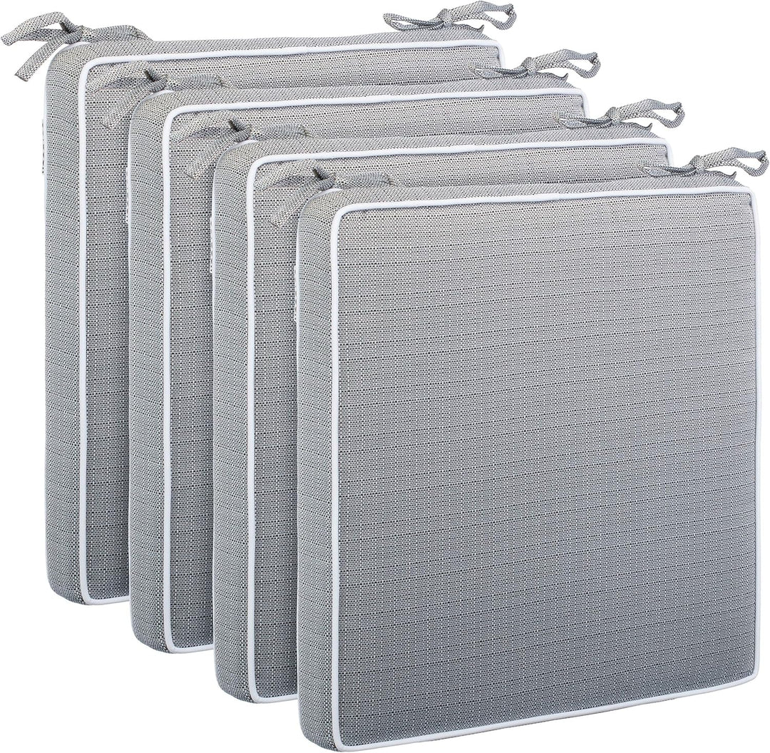 Brandsseller Outdoor Garten Sitzkissen Auflagen Kissen mit Paspel - strukturierte Leinenoptik- Schmu