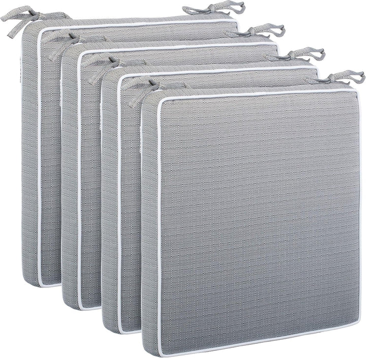 Brandsseller Outdoor Garten Sitzkissen Auflagen Kissen mit Paspel - strukturierte Leinenoptik- Schmu