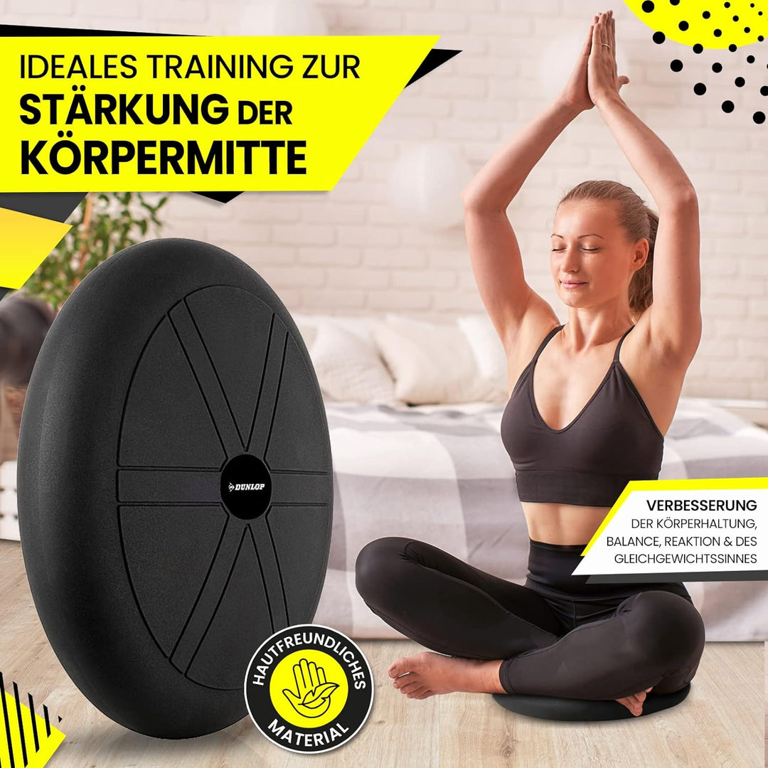 Dunlop Sports Balance Kissen Ball Sitzkissen - für einen stärkeren Rücken in Rekordzeit Premium Bala