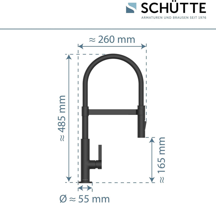 SCHÜTTE 79147 MIAMI Küchenarmatur 360° mit Soft Touch Schlauch, Einhebelmischer mit ausziehbarer, ma