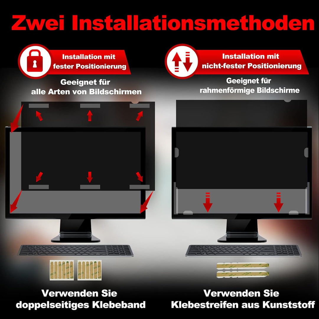 ngningo Computer Blickschutzfolie 24 Zoll für 16:9 Seitenverhältnis Monitor, Sichtschutzfolie Privat