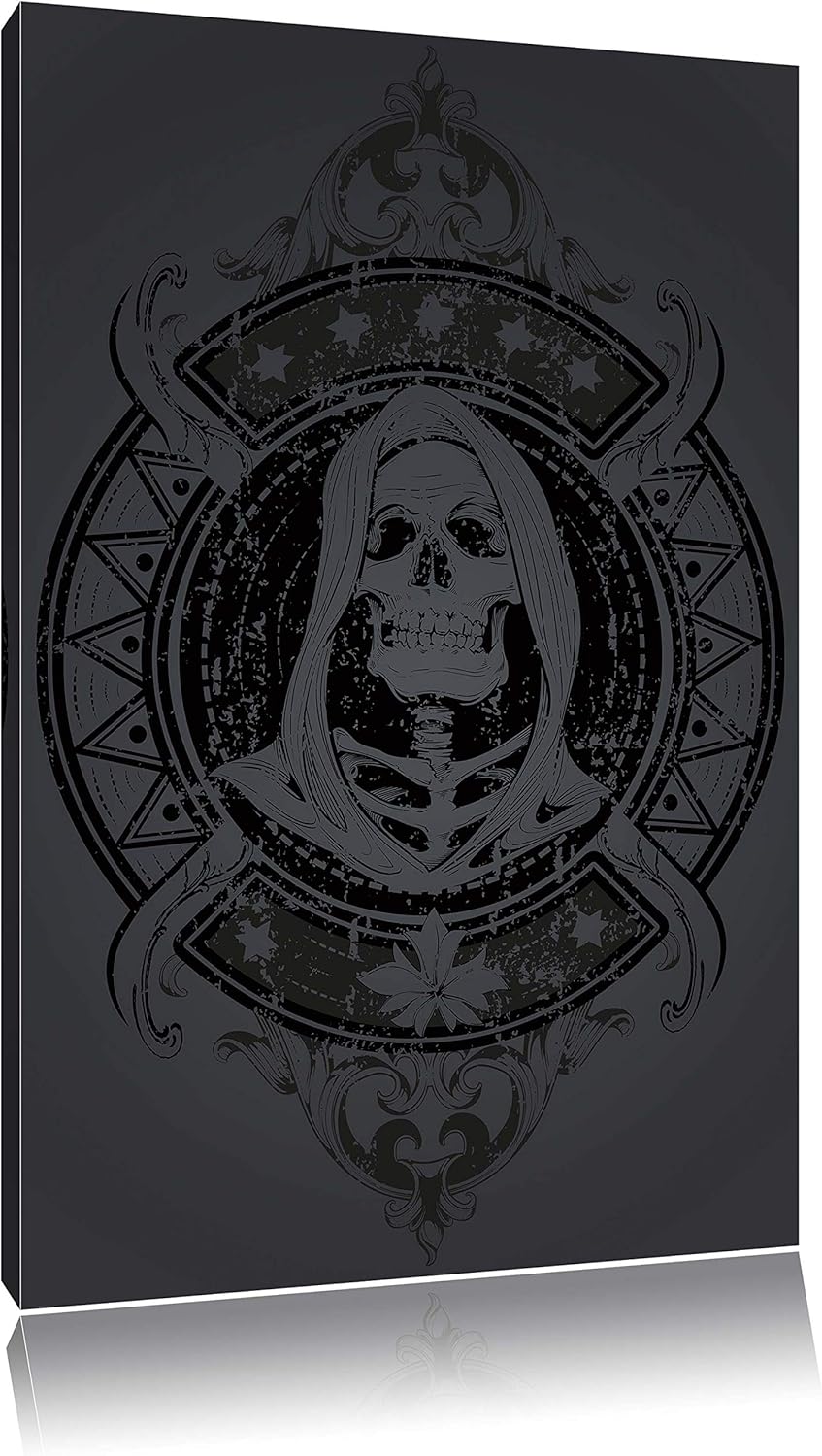 Grim reaper black Leinwandbild Bild auf Leinwand, XXL riesige Bilder fertig gerahmt mit Keilrahmen,
