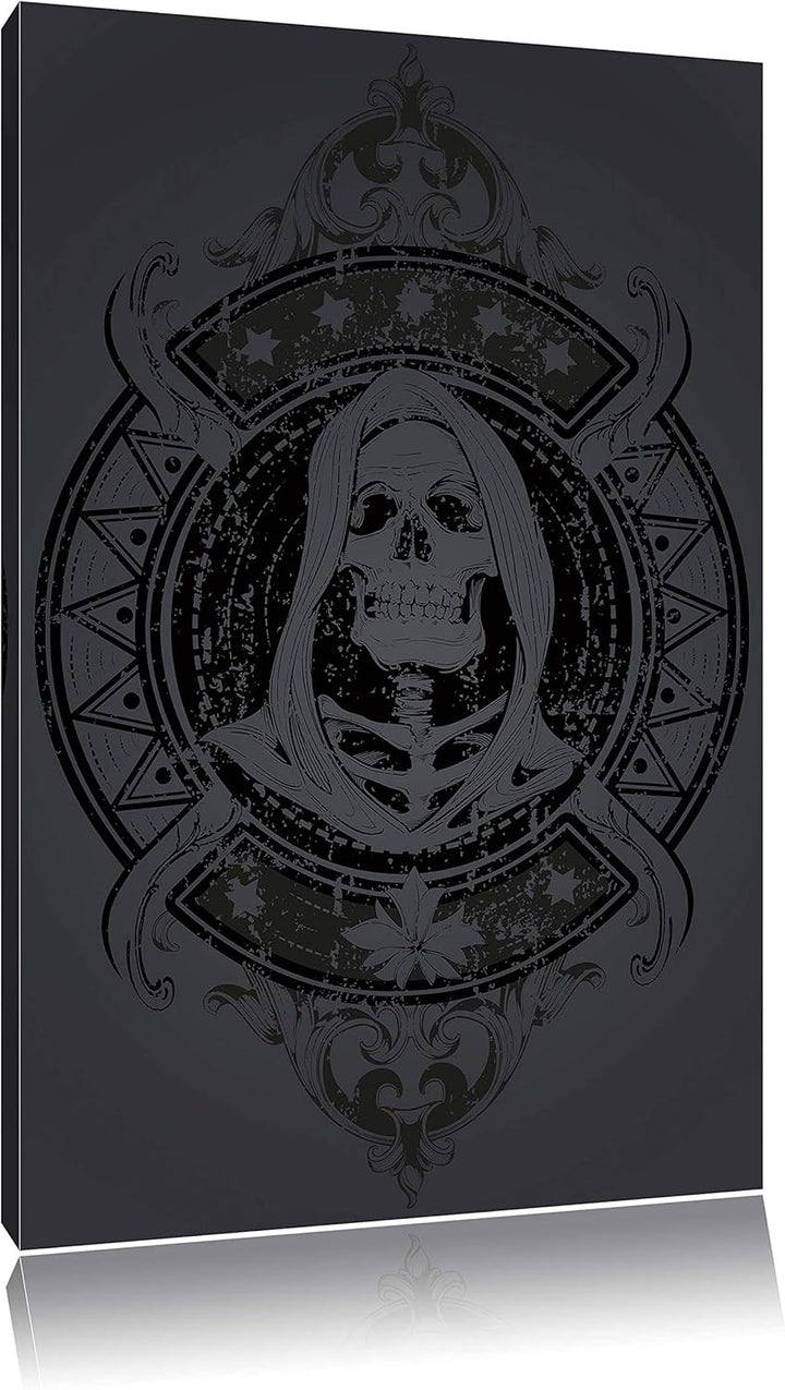 Grim reaper black Leinwandbild Bild auf Leinwand, XXL riesige Bilder fertig gerahmt mit Keilrahmen,