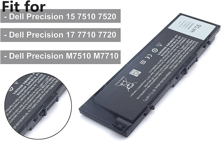 ASKC MFKVP Laptop Akku für Dell Precision 15 7510 7520 M7510 17 7710 7720 M7710 Series 451-BBSF 451-