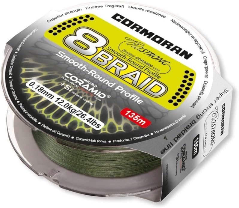 Cormoran Corastrong Angelschnur, 8-fach geflochten, 300 m, Grün 0.25mm / 18.8kg, 0.25mm / 18.8kg
