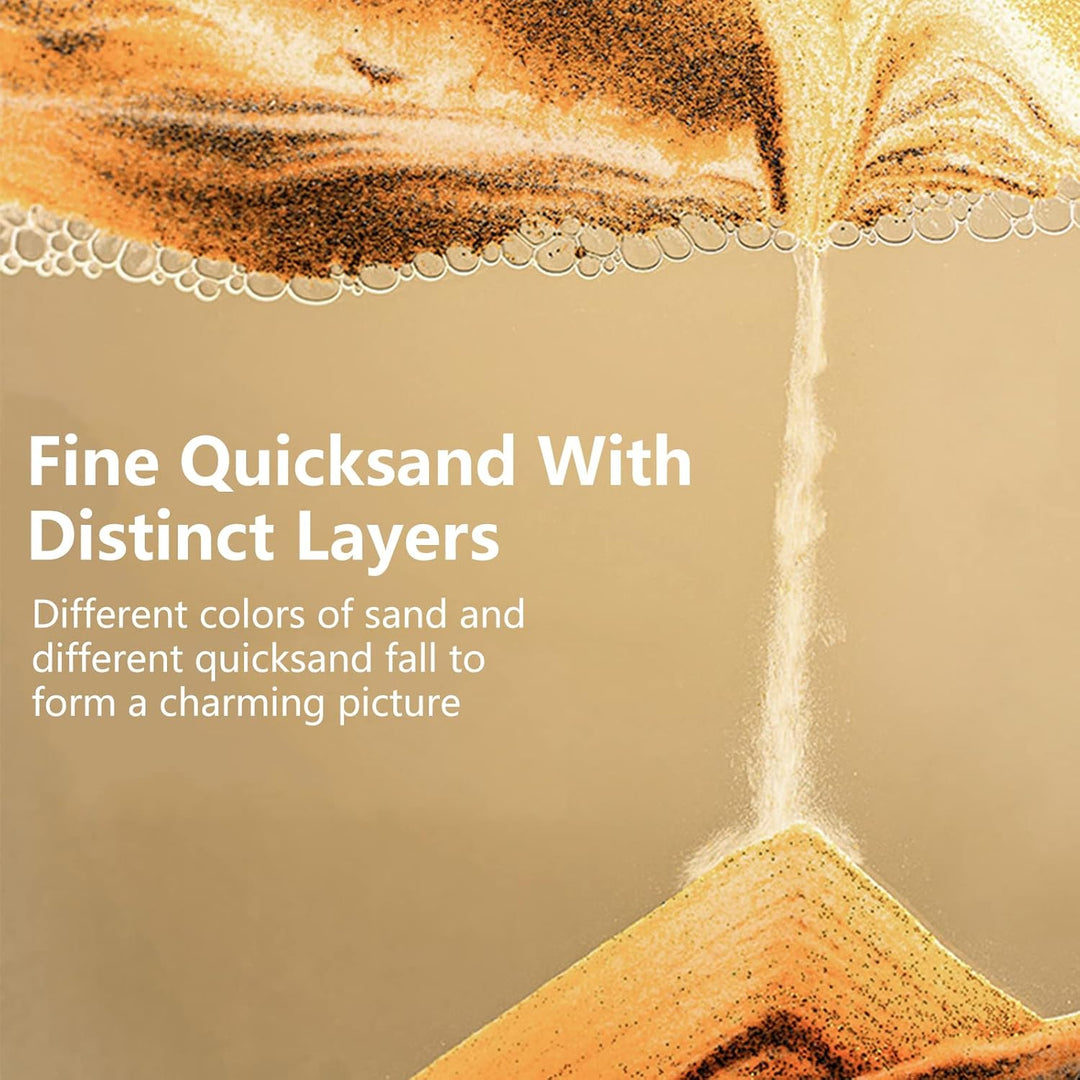 kyaoayo Sandbild Zum Drehen mit LED Nachtlicht,10" Dynamisch 3D Sandbilder zum Drehen,Tiefsee Sandbi