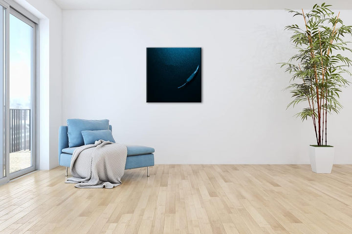 deyoli super scharfe Chilischote Format: 60x60 Effekt: Monocrome Blau als Leinwandbild, Motiv fertig