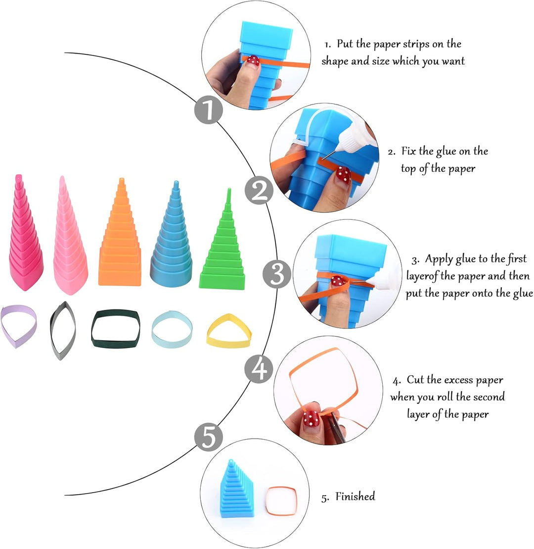 YURROAD Quilling Werkzeug Set für Quilling Papier, 19pcs Quilling Zubehör mit Quilling Tool Stift Qu