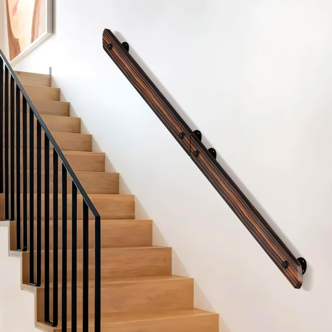 Ikodm Kiefernholz Handlauf Treppengeländer 80cm Geländer für Treppe Treppe Wandhandlauf Wand Treppe
