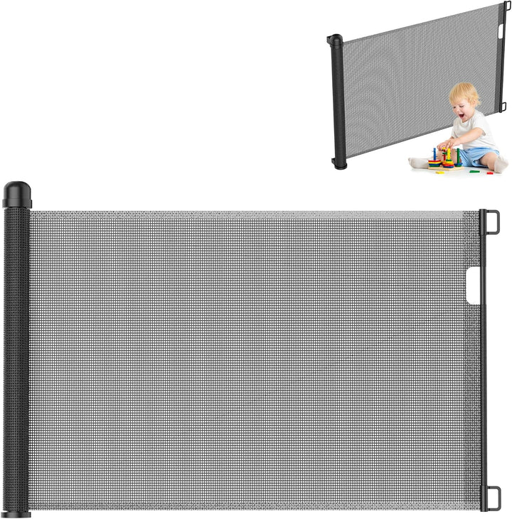 UISEBRT Türschutzgitter Ausziehbar 0-180cm, Treppenschutzgitter für Baby und Pelztiere, SchwarzSchut