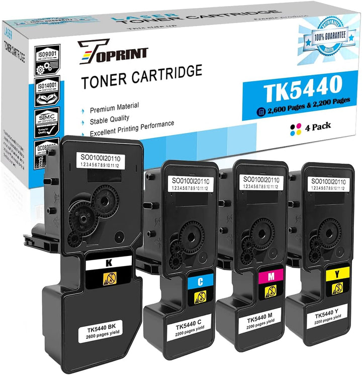 4 Farben Kompatible Tonerkartuschen TK5440 TK-5440 TK 5440 TOPRINT 2600 Seiten für Schwarz & 2200 Se